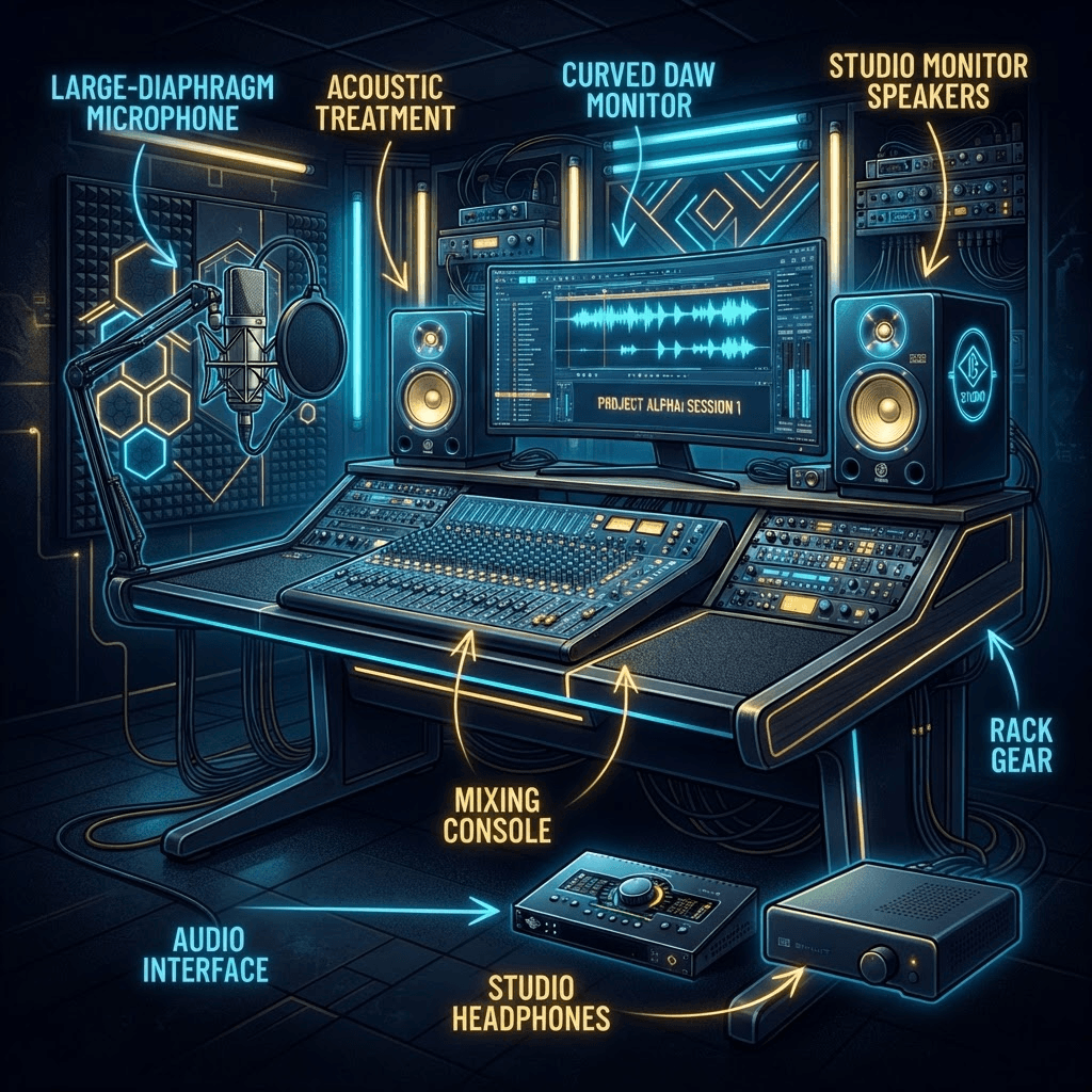 Recording studio setup