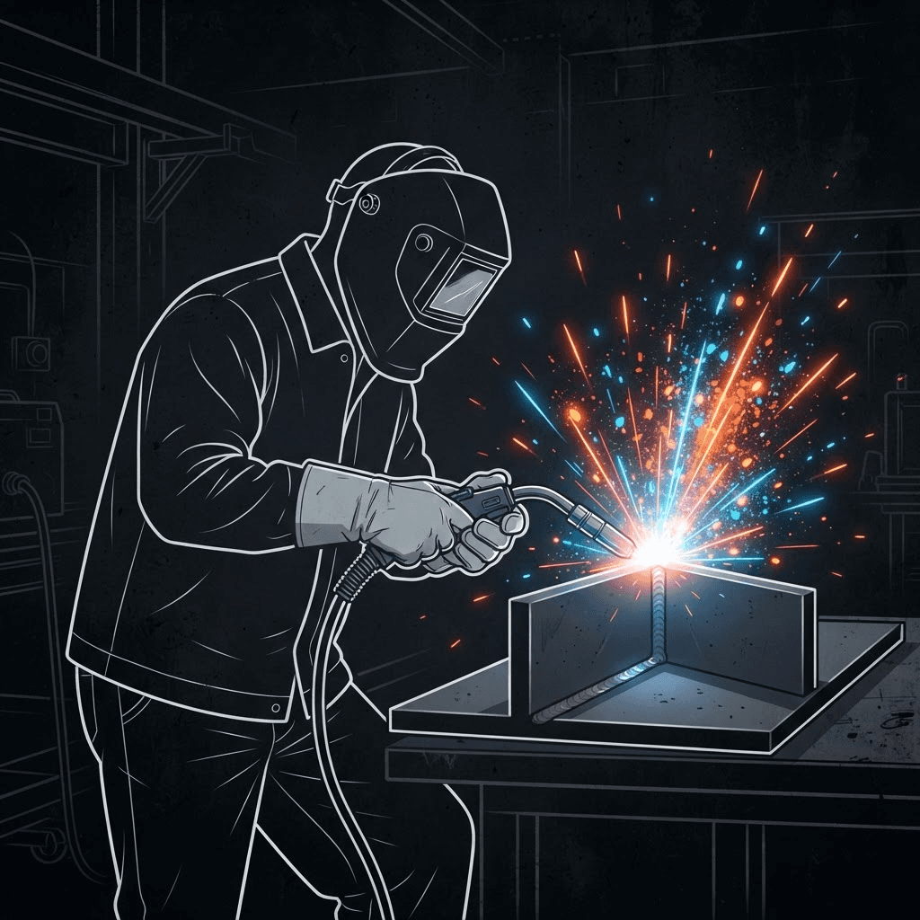 Welding work in progress